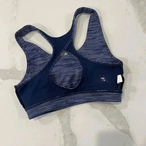 Tek Gear Padded Sports Bra Blue Medium Support Keyhole Back Womens Small Workout - Picture 4 of 5